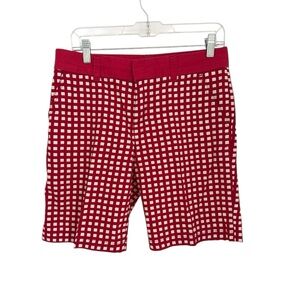 Tommy Hilfiger Women's Gingham Plaid long shorts red/white Size 4